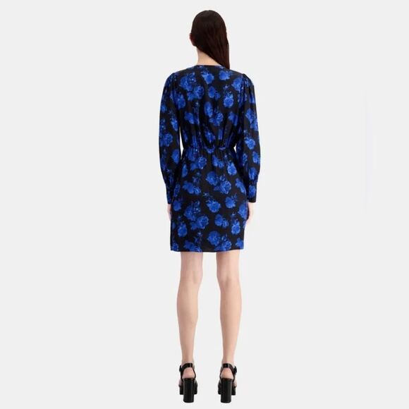 NWT 526.00 The Kooples Printed Silk Wrap Floral Dress Size (1) SMALL - Picture 3 of 5
